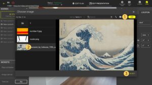 how to add widgets image hotspot tsunami hokusai great wave